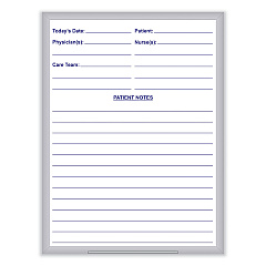 Ghent Hospital Magnetic Whiteboard, 24 x 36, White/Blue Surface, Satin Aluminum Frame (GHEGRPM311H23)