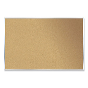Ghent Aluminum-Frame Natural Corkboard, 72.5 x 48.5, Tan Surface, Satin Aluminum Frame (GHEAK46)