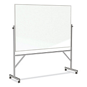 Ghent Reversible Magnetic Porcelain Whiteboard with Satin Aluminum Frame, 77.25 x 78.13, White Surface (GHEARM1M146)