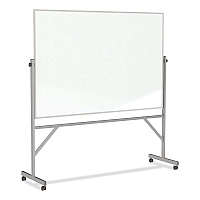 Ghent Reversible Magnetic Porcelain Whiteboard with Satin Aluminum Frame, 77.25 x 78.13, White Surface (GHEARM1M146)