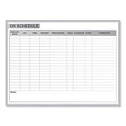 Ghent OR Schedule Magnetic Whiteboard, 72.5 x 48.5, White/Gray Surface, Satin Aluminum Frame (GHEGRPM313S46)