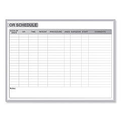 Ghent OR Schedule Magnetic Whiteboard, 72.5 x 48.5, White/Gray Surface, Satin Aluminum Frame (GHEGRPM313S46)