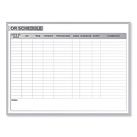 Ghent OR Schedule Magnetic Whiteboard, 96.5 x 48.5, White/Gray Surface, Satin Aluminum Frame (GHEGRPM313S48)