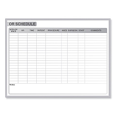 Ghent OR Schedule Magnetic Whiteboard, 96.5 x 48.5, White/Gray Surface, Satin Aluminum Frame (GHEGRPM313S48)