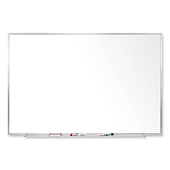 Ghent Magnetic Porcelain Whiteboard with Satin Aluminum Frame, 120.5 x 48.5, White Surface (GHEM14104)