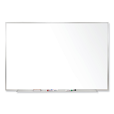 Ghent Magnetic Porcelain Whiteboard with Satin Aluminum Frame, 120.5 x 48.5, White Surface (GHEM14104)