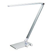 V-Light LED Desk Lamp with Dimmer, 2-Point Adjustable Neck, 15" High, Silver (VLUVSL129S)