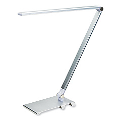 V-Light LED Desk Lamp with Dimmer, 2-Point Adjustable Neck, 15" High, Silver (VLUVSL129S)