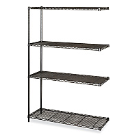 Safco Industrial Add-On Unit, Four-Shelf, 48w x 18d x 72h, Steel, Black (SAF5292BL)