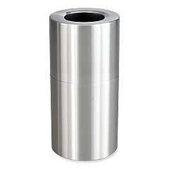 Safco Single Recycling Receptacle, 20 gal, Steel, Brushed Aluminum (SAF9942SS)