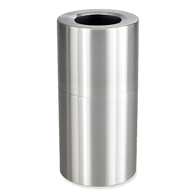 Safco Single Recycling Receptacle, 20 gal, Steel, Brushed Aluminum (SAF9942SS)