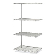 Safco Industrial Add-On Unit, Four-Shelf, 36w x 24d x 72h, Steel, Metallic Gray (SAF5289GR)