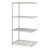 Safco Industrial Add-On Unit, Four-Shelf, 36w x 24d x 72h, Steel, Metallic Gray (SAF5289GR)
