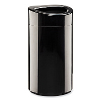 Safco Open Top Oval Waste Receptacle, 14 gal, Steel, Black (SAF9921BL)