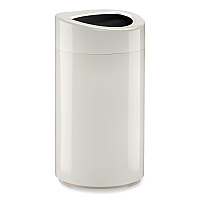 Safco Open Top Oval Waste Receptacle, 14 gal, Steel, White (SAF9921WH)