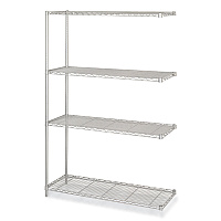 Safco Industrial Add-On Unit, Four-Shelf, 48w x 18d x 72h, Steel, Metallic Gray (SAF5292GR)