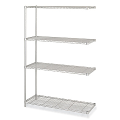 Safco Industrial Add-On Unit, Four-Shelf, 48w x 18d x 72h, Steel, Metallic Gray (SAF5292GR)