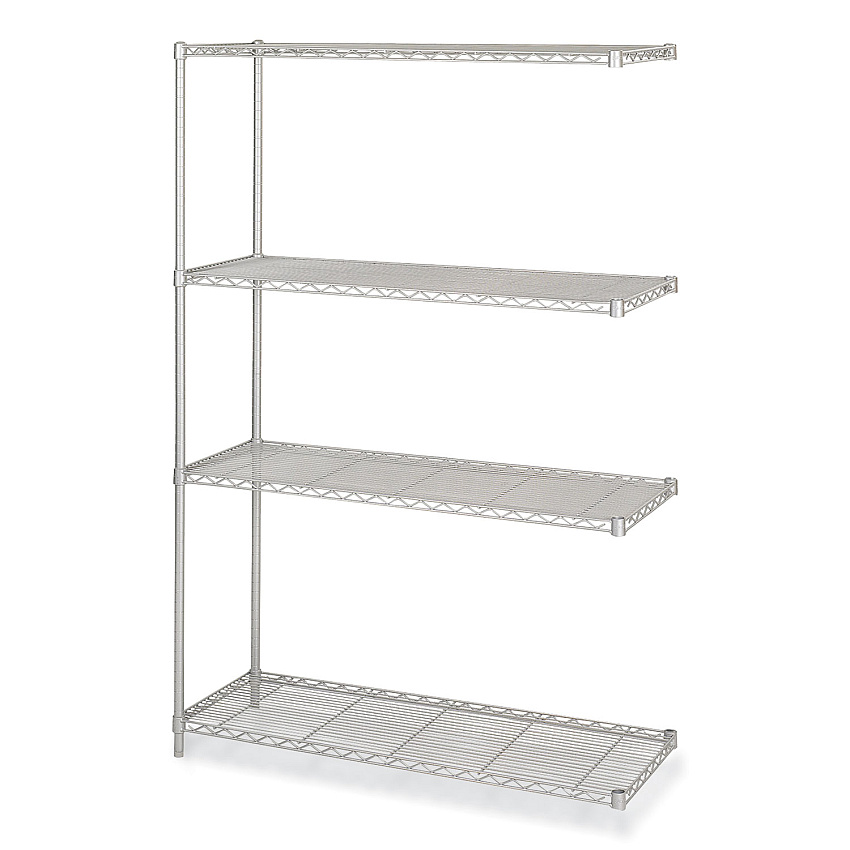 Safco Industrial Add-On Unit, Four-Shelf, 48w x 18d x 72h, Steel, Metallic Gray (SAF5292GR)