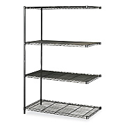Safco Industrial Add-On Unit, Four-Shelf, 48w x 24d x 72h, Steel, Black (SAF5295BL)