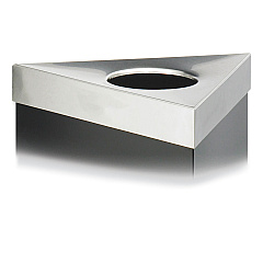 Safco Trifecta Waste Receptacle Lid, No Inscription, 20w x 20d x 3h, Stainless Steel (SAF9560BL)