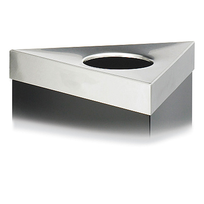 Safco Trifecta Waste Receptacle Lid, No Inscription, 20w x 20d x 3h, Stainless Steel (SAF9560BL)