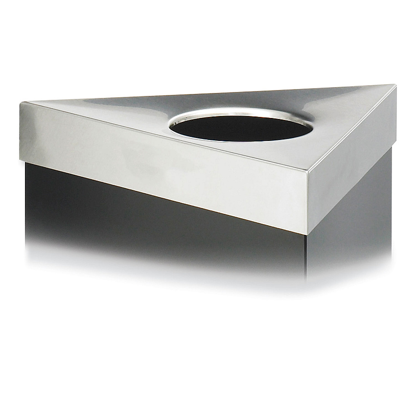 Safco Trifecta Waste Receptacle Lid, No Inscription, 20w x 20d x 3h, Stainless Steel (SAF9560BL)