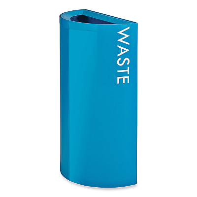 Safco Mixx Recycling Center Half-Round Receptacle, 23 gal, Steel, Blue (SAF9447BU)