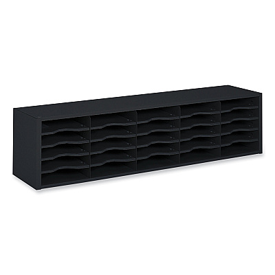Safco E-Z Sort Sorter Module, 20 Compartments, 57.5 x 13 x 14.25, Black (SAF7751BL)