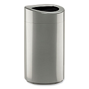 Safco Open Top Oval Waste Receptacle, 14 gal, Steel, Silver (SAF9921SL)