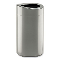 Safco Open Top Oval Waste Receptacle, 14 gal, Steel, Silver (SAF9921SL)