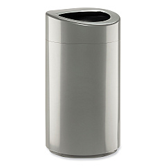 Safco Open Top Oval Waste Receptacle, 14 gal, Steel, Silver (SAF9921SL)