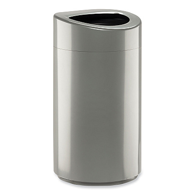 Safco Open Top Oval Waste Receptacle, 14 gal, Steel, Silver (SAF9921SL)