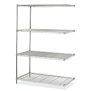 Safco Industrial Add-On Unit, Four-Shelf, 48w x 24d x 72h, Steel, Metallic Gray (SAF5295GR)