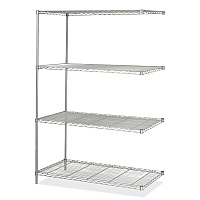 Safco Industrial Add-On Unit, Four-Shelf, 48w x 24d x 72h, Steel, Metallic Gray (SAF5295GR)