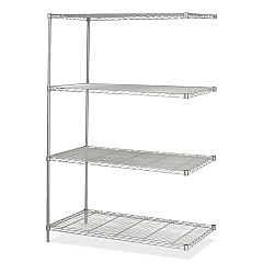 Safco Industrial Add-On Unit, Four-Shelf, 48w x 24d x 72h, Steel, Metallic Gray (SAF5295GR)