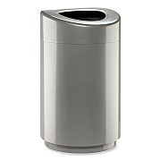Safco Open Top Round Waste Receptacle, 30 gal, Steel, Silver (SAF9920SL)