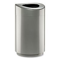 Safco Open Top Round Waste Receptacle, 30 gal, Steel, Silver (SAF9920SL)
