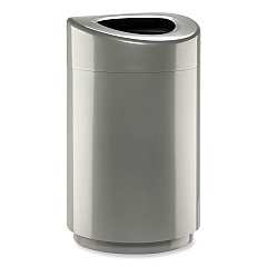 Safco Open Top Round Waste Receptacle, 30 gal, Steel, Silver (SAF9920SL)