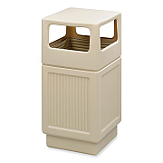 Safco Canmeleon Recessed Panel Receptacles, Side-Open, 38 gal, Polyethylene, Tan (SAF9476TN)