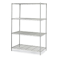 Safco Industrial Wire Shelving, Four-Shelf, 48w x 24d x 72h, Metallic Gray (SAF5294GR)
