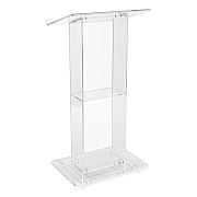 Oklahoma Sound Clear Acrylic Lectern with Shelf, 24 x 15 x 46, Clear (NPS401S)
