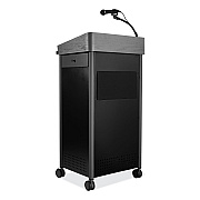 Oklahoma Sound Greystone Lectern with Sound, 23.5 x 19.25 x 45.5, Charcoal Gray (NPSGSLS)