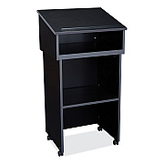 Oklahoma Sound Tabletop Lectern and AV Cart/Lectern Base, 23.75 x 19.87 x 47.5, Black (NPS22112BK)