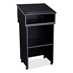 Oklahoma Sound Tabletop Lectern and AV Cart/Lectern Base, 23.75 x 19.87 x 47.5, Black (NPS22112BK)