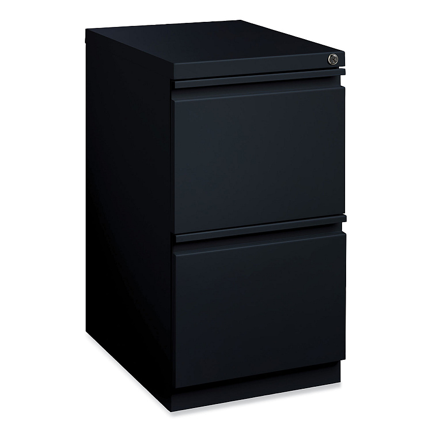 Hirsh Industries Full-Width Pull 20 Deep Mobile Pedestal File, 2-Drawer: File/File, Letter, Black, 15 x 19.88 x 27.75 (HID18578)