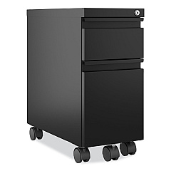 Hirsh Industries Zip Mobile Pedestal File, 2-Drawer: Box/File, Legal/Letter, Black, 10 x 19.88 x 21.75 (HID22650)
