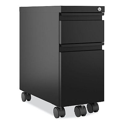 Hirsh Industries Zip Mobile Pedestal File, 2-Drawer: Box/File, Legal/Letter, Black, 10 x 19.88 x 21.75 (HID22650)