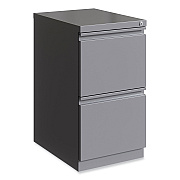 Hirsh Industries Full-Width Pull 20 Deep Mobile Pedestal File, 2-Drawer: File/File, Letter, Arctic Silver, 15 x 19.88 x 27.75 (HID24111)