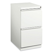 Hirsh Industries Full-Width Pull 20 Deep Mobile Pedestal File, 2-Drawer: File/File, Letter, White, 15 x 19.88 x 27.75 (HID19357)