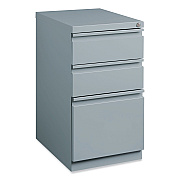 Hirsh Industries Full-Width Pull 20 Deep Mobile Pedestal File, 3-Drawer: Box/Box/File, Letter, Platinum, 15 x 19.88 x 27.75 (HID21856)
